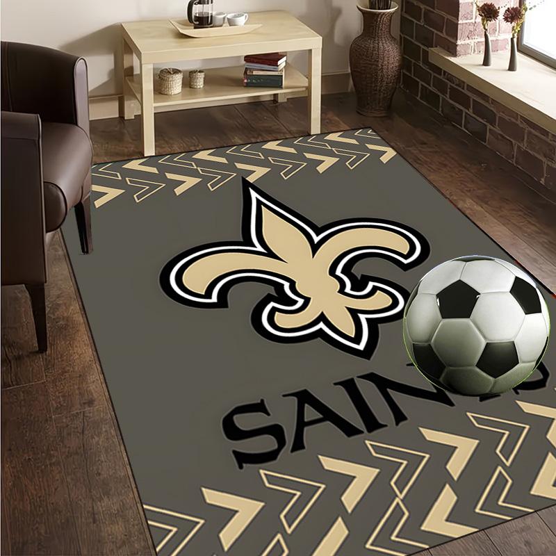 Orleans Saints Logo Rug Office Carpet Non-Slip Mat, Chair Rug Floor Covering for Gaming, Bedroom, Living Room , Home Decor Christmas Gift
