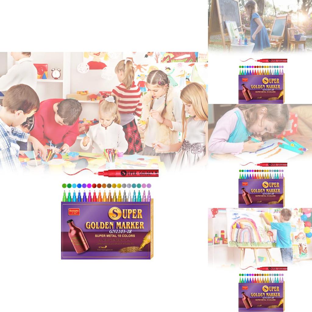 Artistic Acrylic Markers With 18 Colors Metal Paint Pens For Art Projects And Illustration