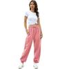 Damen Color Kordelzug Locker Sitzende Jogging-Sweatpants mit Elastischen Bündchen