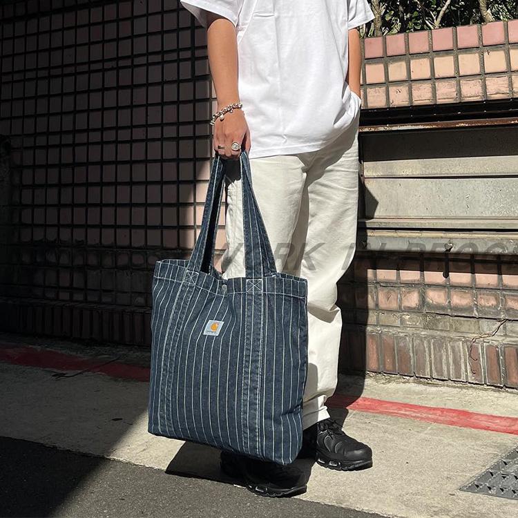 New Carhartt WIP Cotton Tote Bag, Shopping Bag, Shoulder Bag, Handbag Men's Black & White I0330071XX06