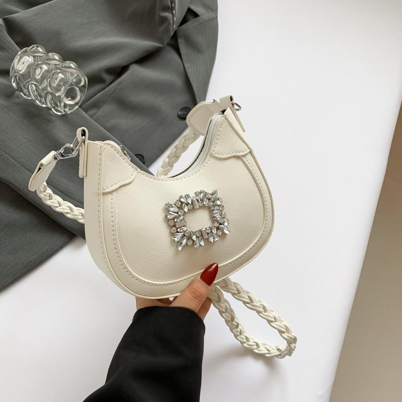 

2024 summer new simple foreign style bucket bag niche design shoulder bag simple fashion underarm bag women білий