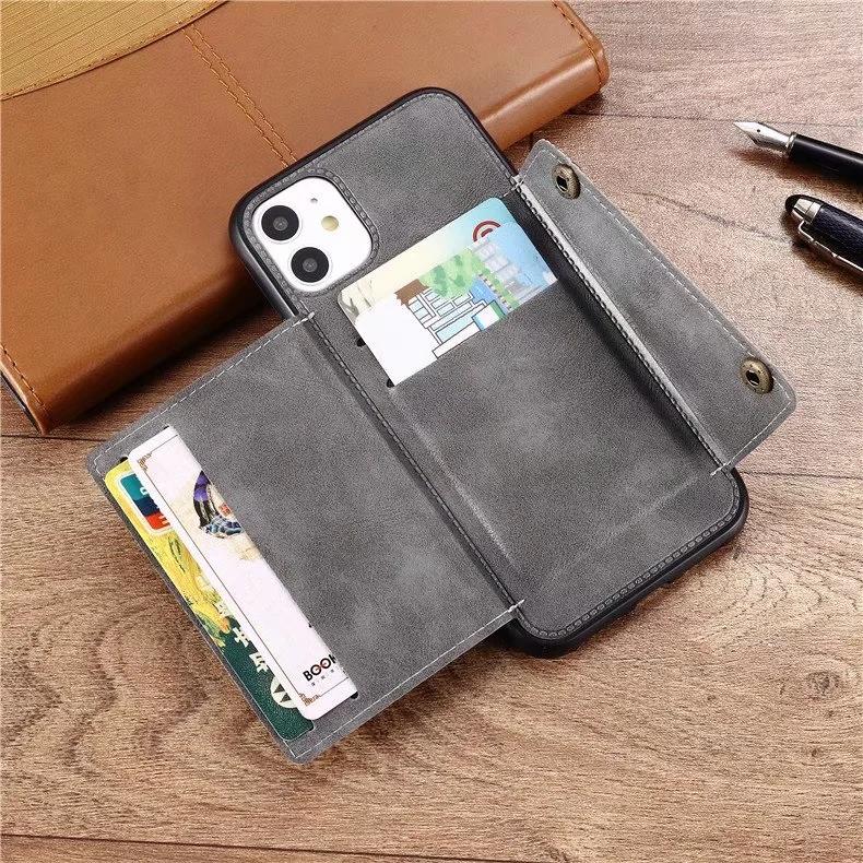 

Card Holder Leather Case for Samsung Galaxy S24 Ultra S23 S22 S21 S20 FE S10 S9 S8 Plus Note 20 10 5G Wallet Phone Cover For S24 Ultra сірий