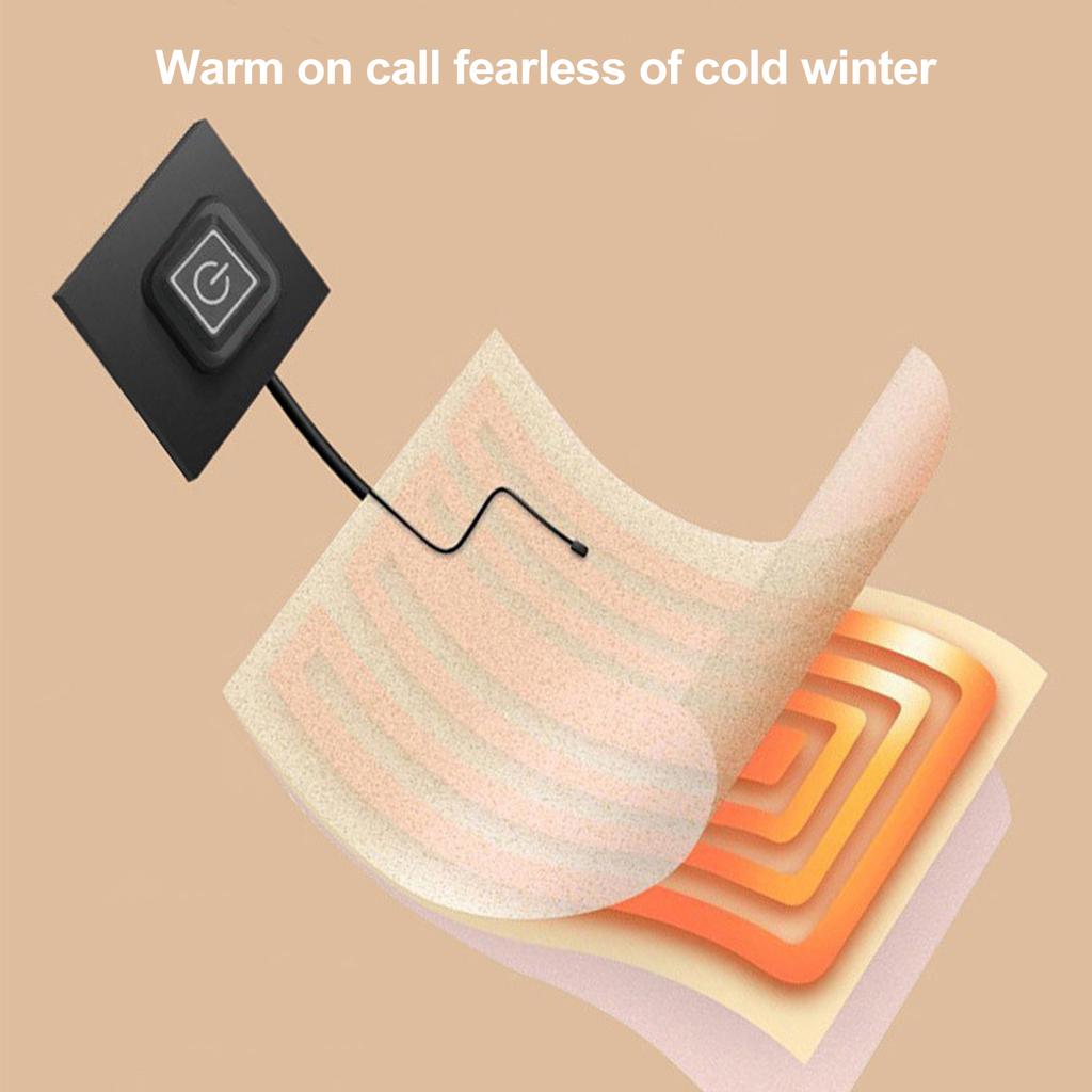 Electric Heated Scarf 3 Temperature Gears Black USB Heating Neck Wrap for Cold Winter Day