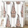 Gnome Shower Curtain Cartoon Nordic Style Gnomes Print Bath Decor For Kids Bathroom, 3D Waterproof Fabric Liner In White