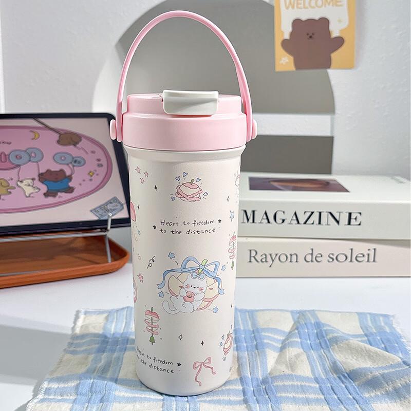 OLOEY Kids  Stainless Steel Dual-Drink Insulated Straw Bottle