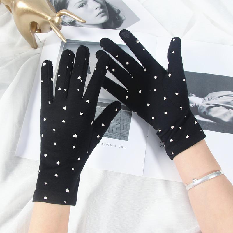 Sunscreen Gloves Female UV Protection Driving Summer Cotton Touch Screen Thin Breathable Riding Elastic Windproof Gloves.