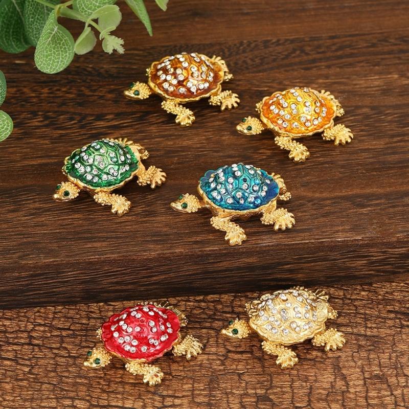 Handcraft Metal Turtles Jewelry Organizers Storage Solution Secure Lock for Jewelry Protective Display