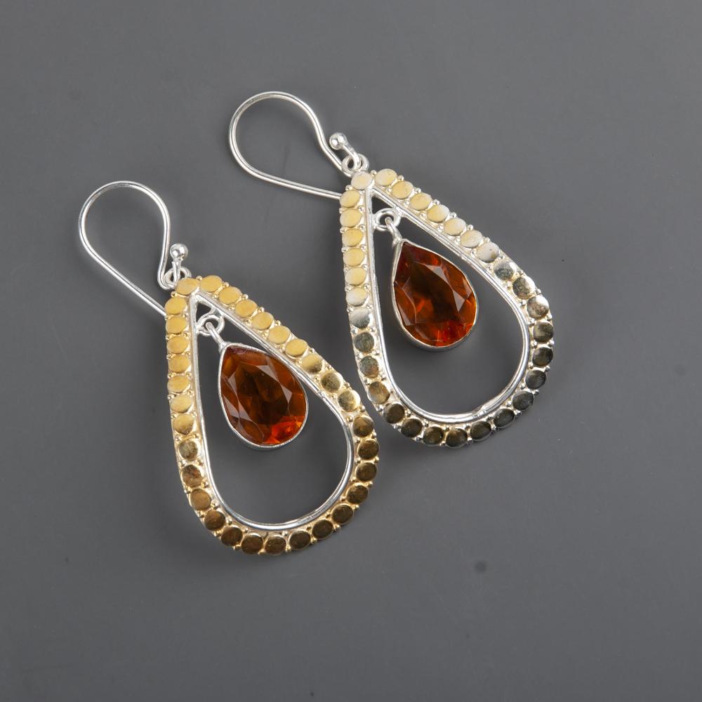 Wonderful Citrine Gemstone 925 Solid Sterling Silver Earrings, Handmade Meditation Jewelry, Citrine Earrings Gift For Grandma