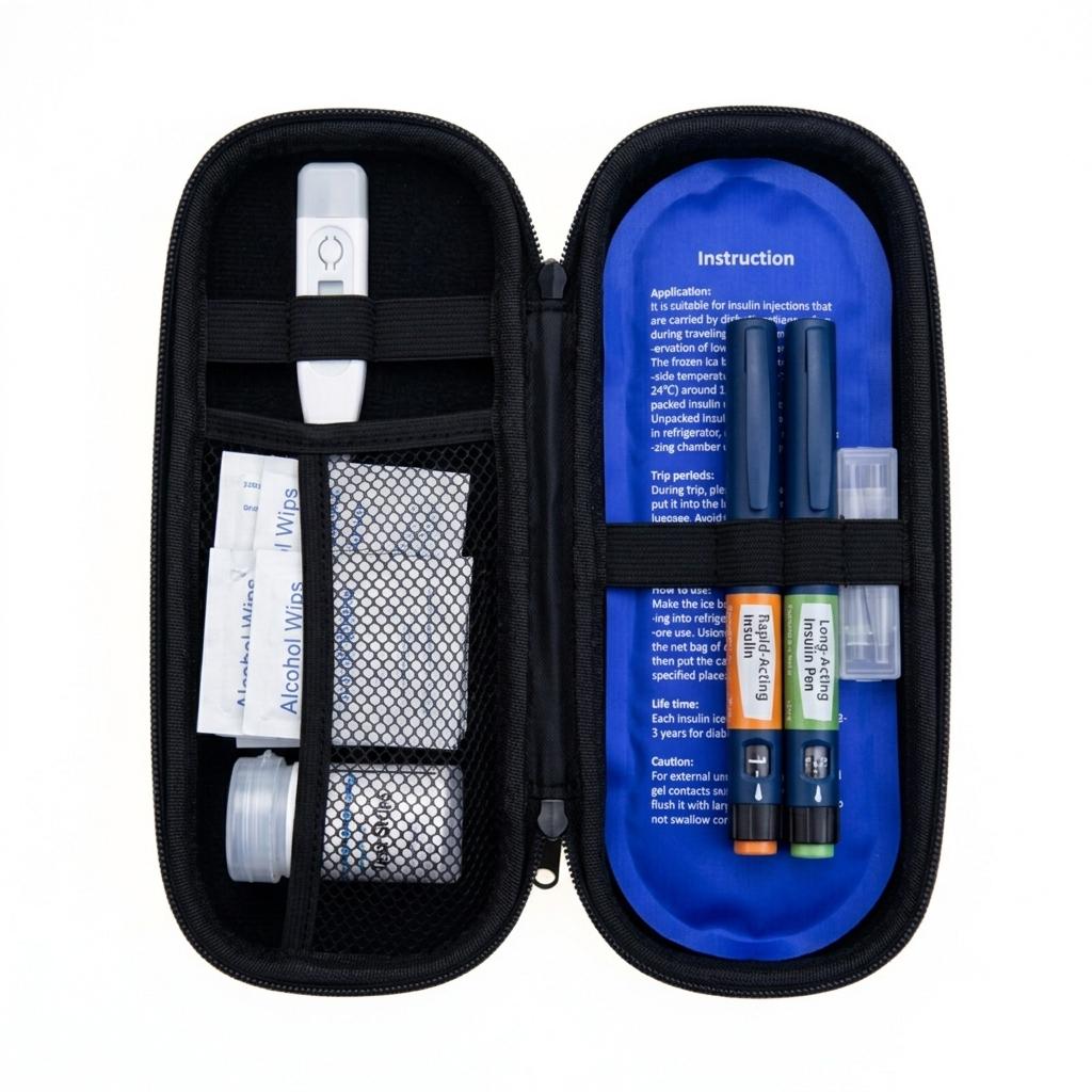 Insulin Cooler Travel Case Ice Pack for Diabetes Drug & Insulin Pen Insulated Cooling Equipped  for Dialy Life and Trips