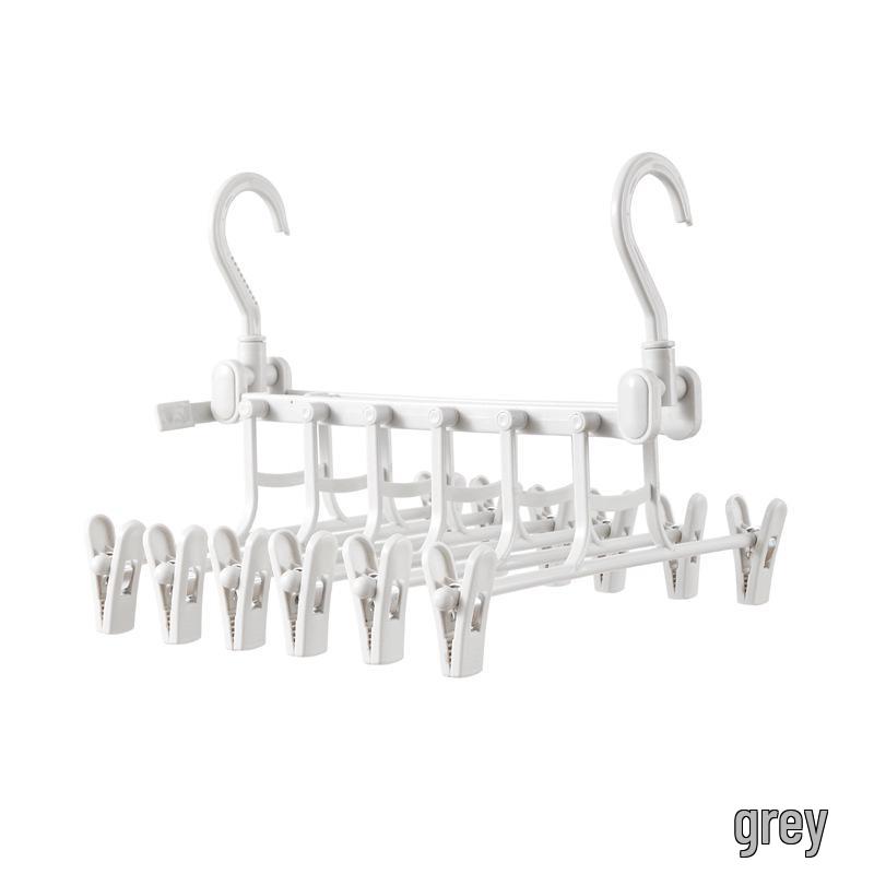 

Телескопическая многофункциональная вешалка для брюк и сушилка для одежды - Волшебная компактная вешалка для гардероба с зажимами серый