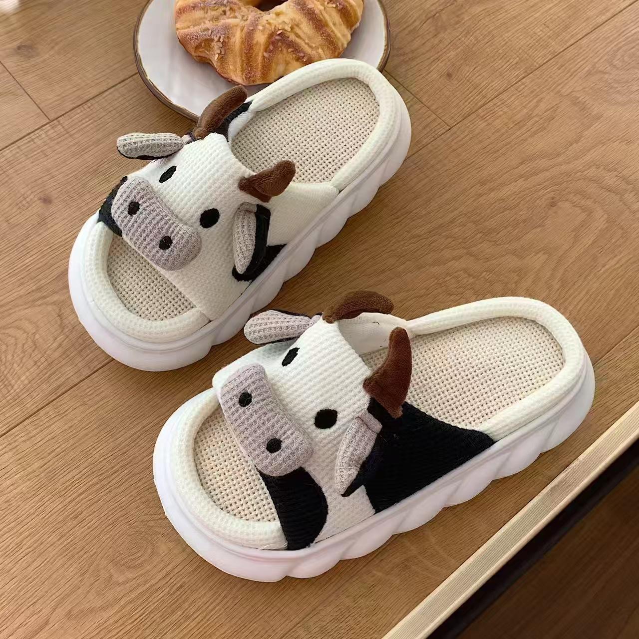 

Модные женские льняные тапочки для дома, с толстой подошвой, нескользящие, взрывные, всесезонные, бытовые, зимние, из хлопка и льна 44-45