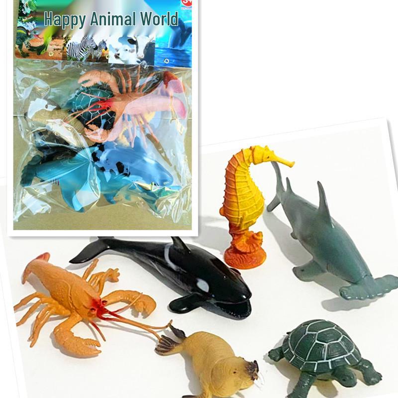 Kids' Soft Rubber Sea Animal Play Set: Turtle, Octopus, Seahorse, Shark