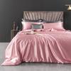 Imitation Silk 4-Piece Bedding Set: Duvet Cover, Fitted Sheet, Smooth Ice Silk Feel