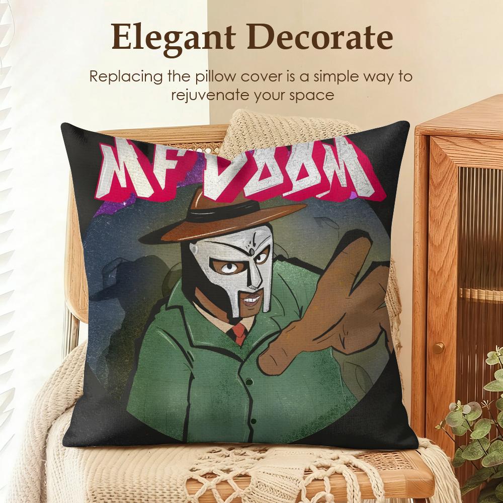 Singer M-Mf D-Doom Cushion Cover Natural Linen Organic Fabric Double-Sided Printing Sofa Home Decor Gift Pillow Case