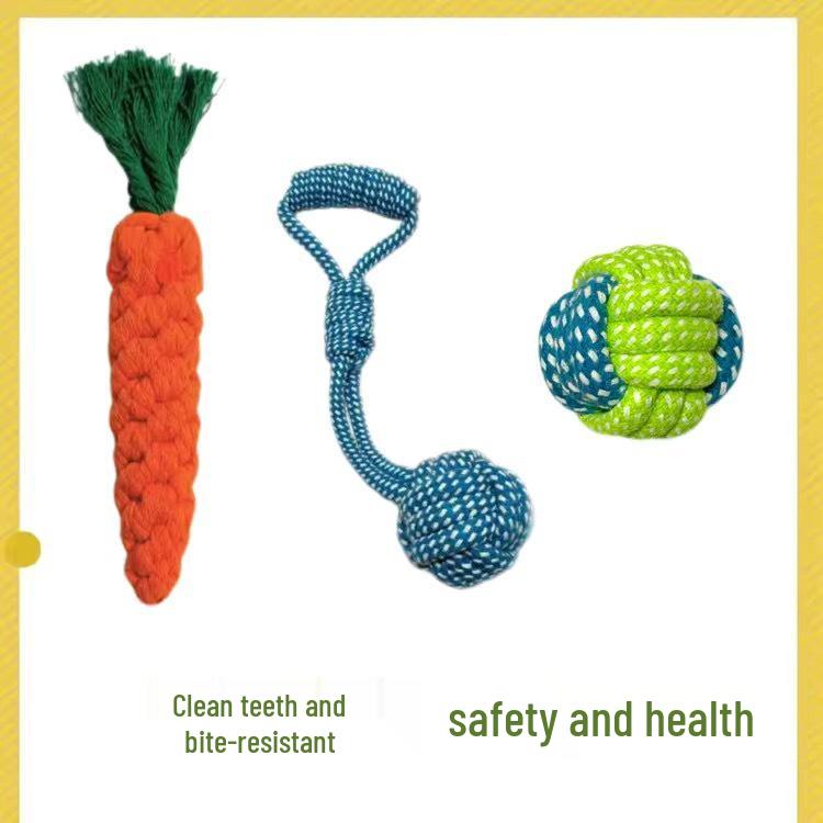 Durable Cotton Rope Frisbee Toy Set for Small To Medium Dogs