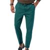 Mens Tapered Pants Casual Linen Pants Elastic Waist Slim Fit Beach Yoga Business Lightweight Cotton Trousers With Pockets