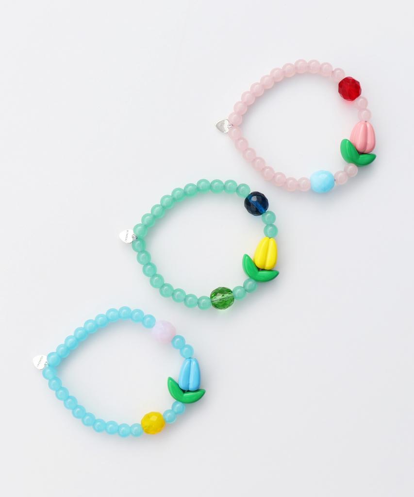 Bonbeau Jace Tulip Color Glass Ball Bracelet Tulip Charm Czech Glass Ball Bead Banding Bracelet