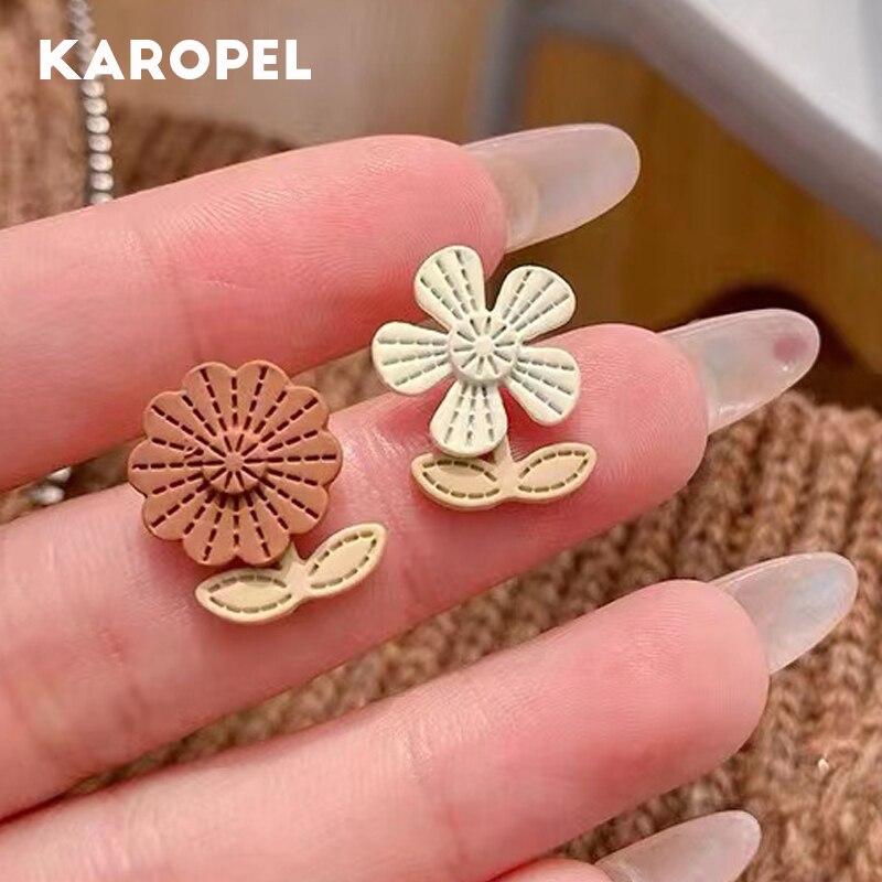 

Корейские модные серьги с цветами ярких цветов, серьги с ромашками, модные ювелирные изделия с растениями, серьги для женщин, свадебные украшения