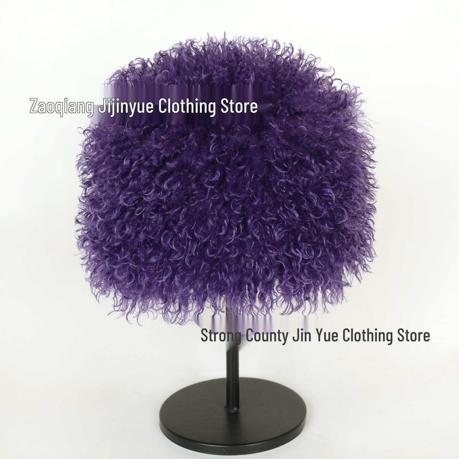 

Женская шляпа из овчины рыжего цвета с леопардовым принтом - Элегантный зимний купол, Маленькое лицо, Круглая женская шляпа Weight 110g, Head circumference 56-58cm