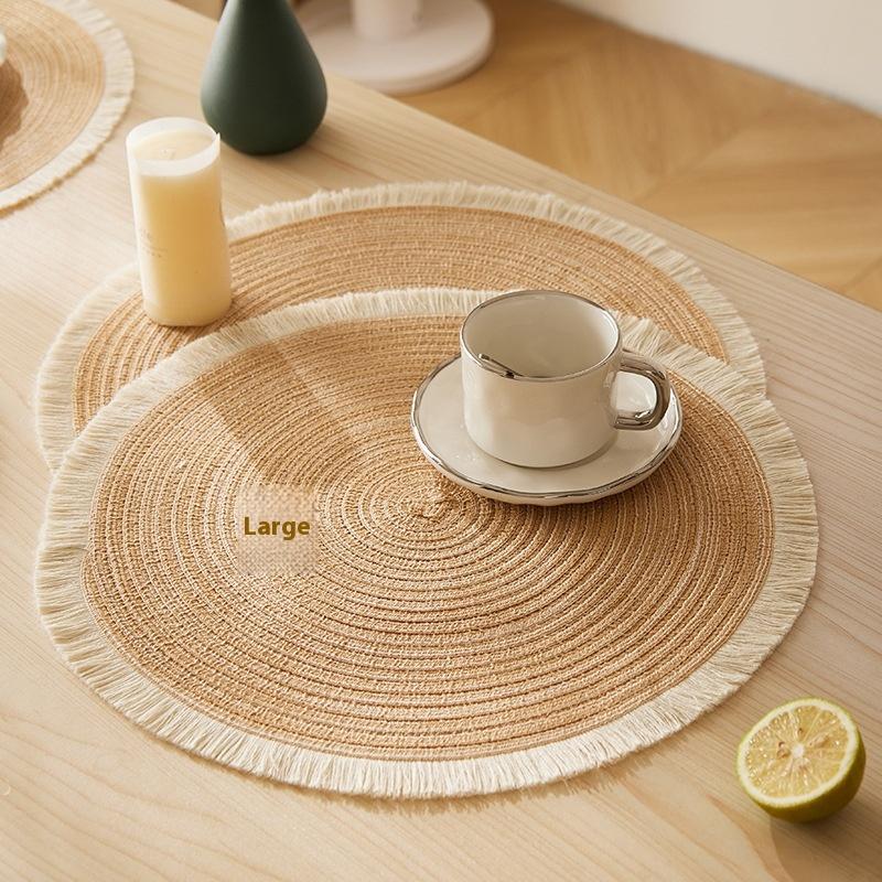 4Pcs/Set Braided Placematwashable Pp Heat Resistant Table Place Mat For Kitchen Xmas Dining Table Party Decor