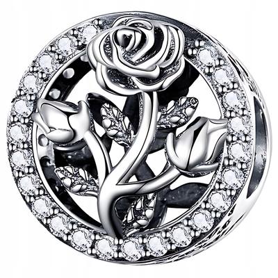 Rose Charms 925 Rose Flower Bead Pendant Charms Pr 925