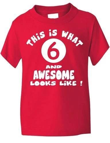 

6th Sixth Birthday T-Shirt Girls Boys Unisex Birthday Gift Age 1-13 XL