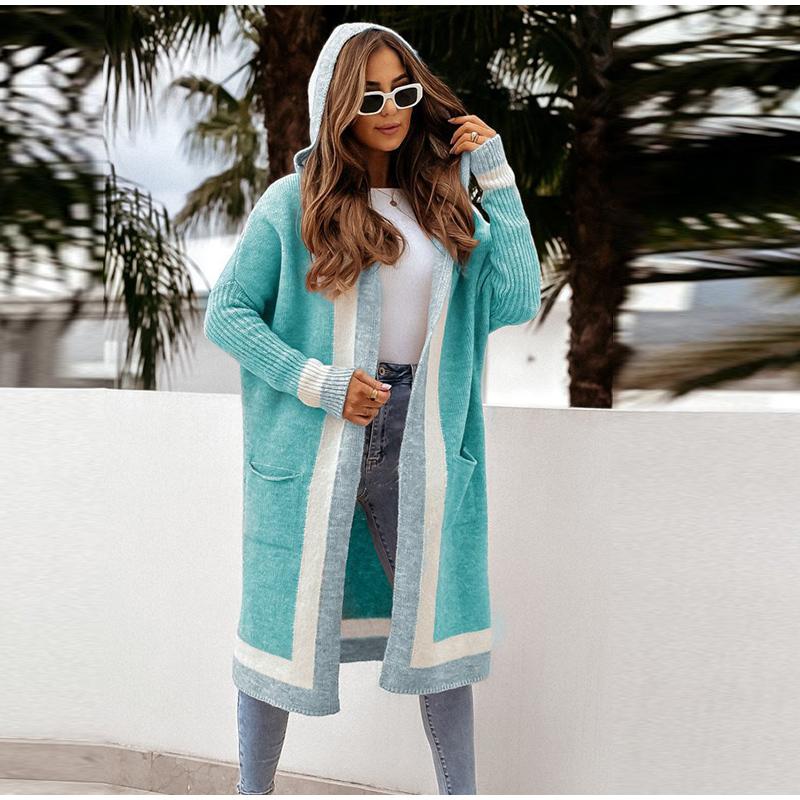 Thick Hooded Knit Women Cardigan Sweater Spring Autumn Winter Knitted Soft Loose Coat Long Cardigans