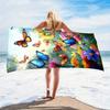 Beach Towel Butterfly and Flower Pattern Sun Protection and Windproof Suitable for Beach Pool Camping Travel Beach Blanket