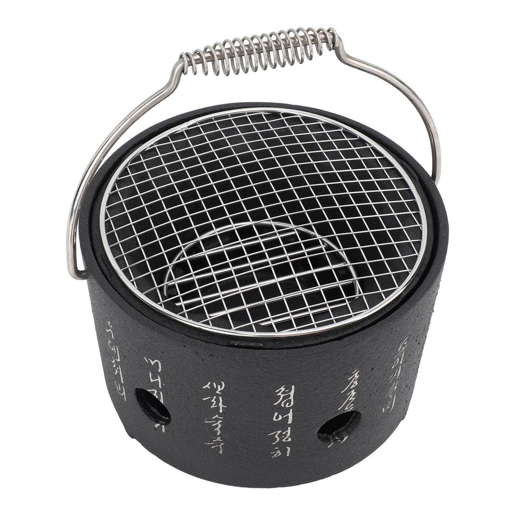 BBQ Stove Aluminum Stainless Steel Multifunctional with Portable Handle Food Charcoal Stove for Tea Making Camping