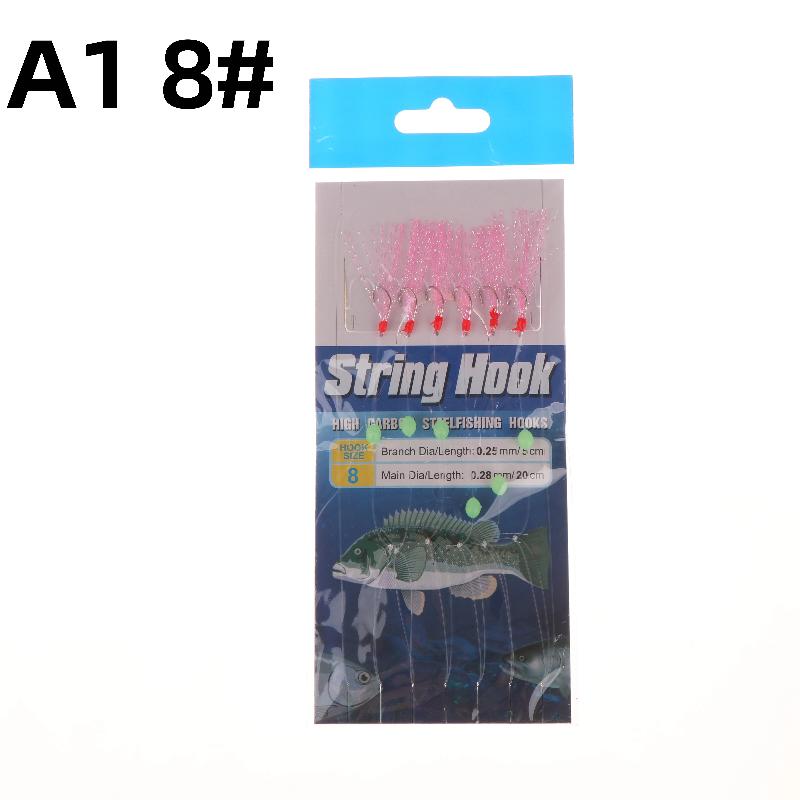 

1 шт. 6 крючков Морские оснастки 6 крючков на леске Флешер Макрель Перья Рыболовные приманки Оснастки Морские рыболовные приманки Макрель