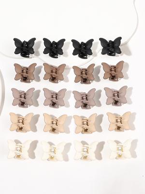 20 Stück Schmetterling Haarspangen, 1 Zoll Kleine Clips Rutschfest Niedlich Matte Haarspange, Damen Haarspangen Natürliche Farbe