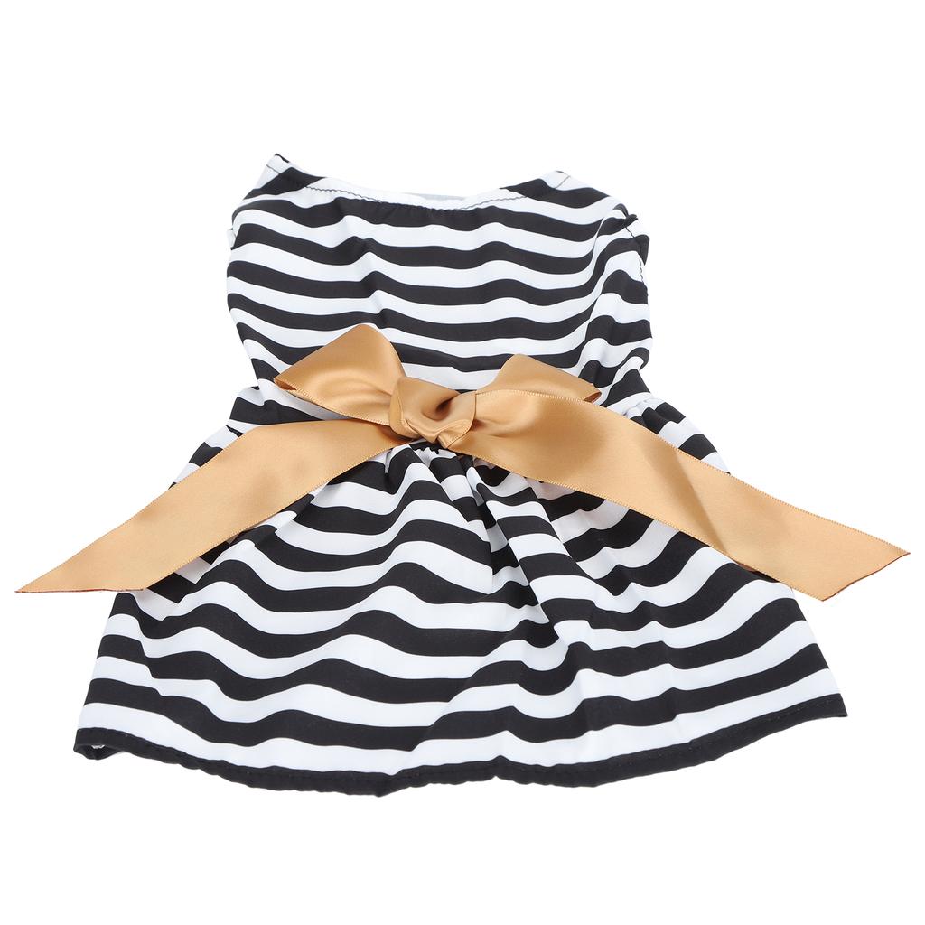 Cute Pet Summer Clothes Girl Dog Polyester Sleeveless Skirt Dresses with Bowknot for Party