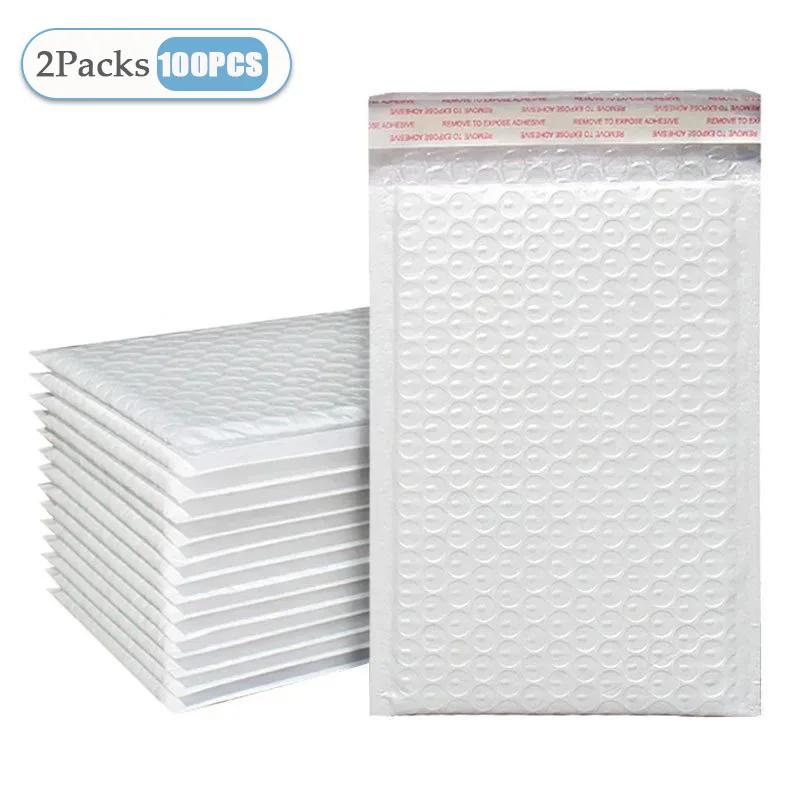 50/100PCS White Foam Envelope Bags Mailing Gift Self Seal Mailers Padded Shipping Envelopes with Bubble Mailing Bag Packages Bag