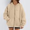 Women's Fashion Casual Long Sleeve Solid Color Hooded Sweatshirt Tops