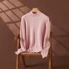 Women's Cashmere Half-High Neck Thick Knit Sweater for Autumn/Winter Warmth.