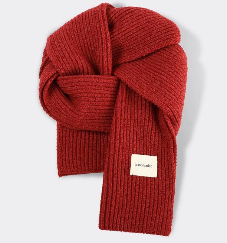 Solid Color Thicken Knitted Versatile Scarf for Women Winter Soft Comfortable Korean Version Warm Shawl for Women Female Outdoor