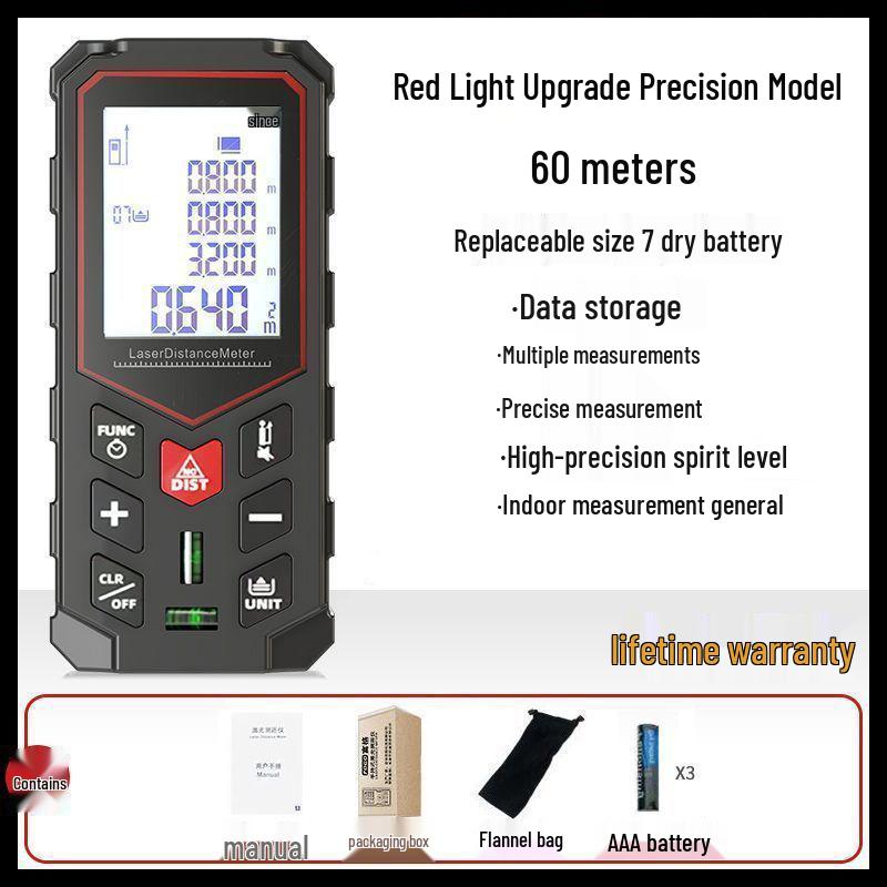 High-Precision Red Light Infrared Laser Rangefinder and Handheld Electronic Measuring Instrument
