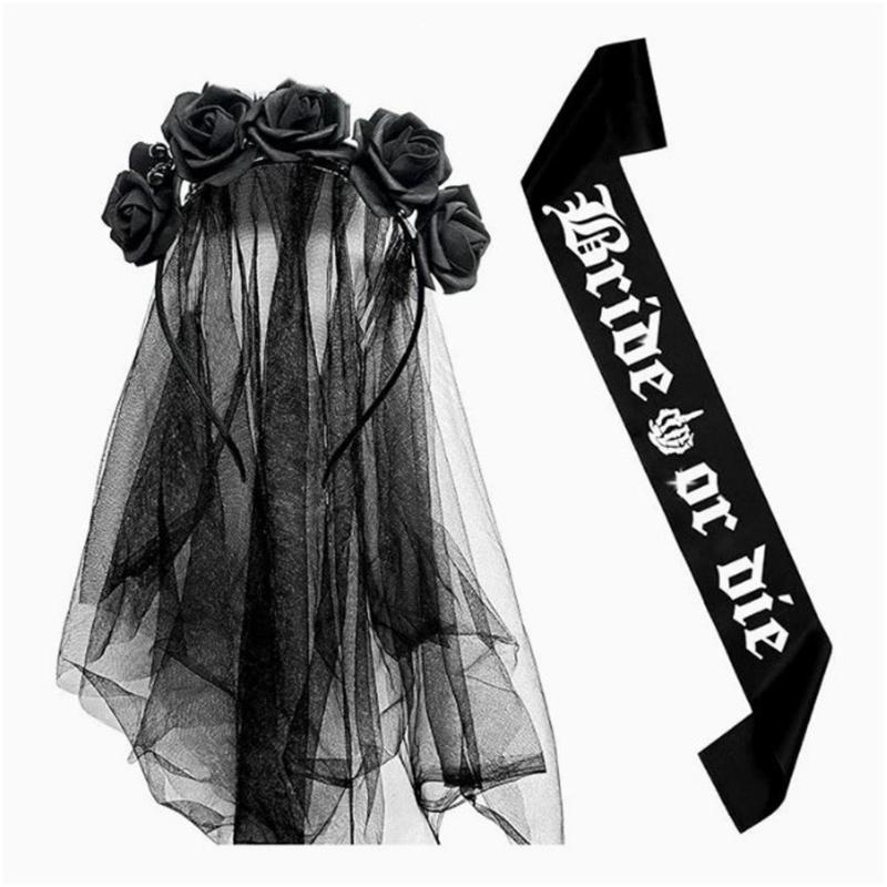 

Готический пояс, свадебный обруч для волос с розами, декоративный пояс на Хэллоуин, пояс для ролевых игр, костюмированный аксессуар, головной убор для выпускного вечера, вечеринки или живого выступления. чёрный