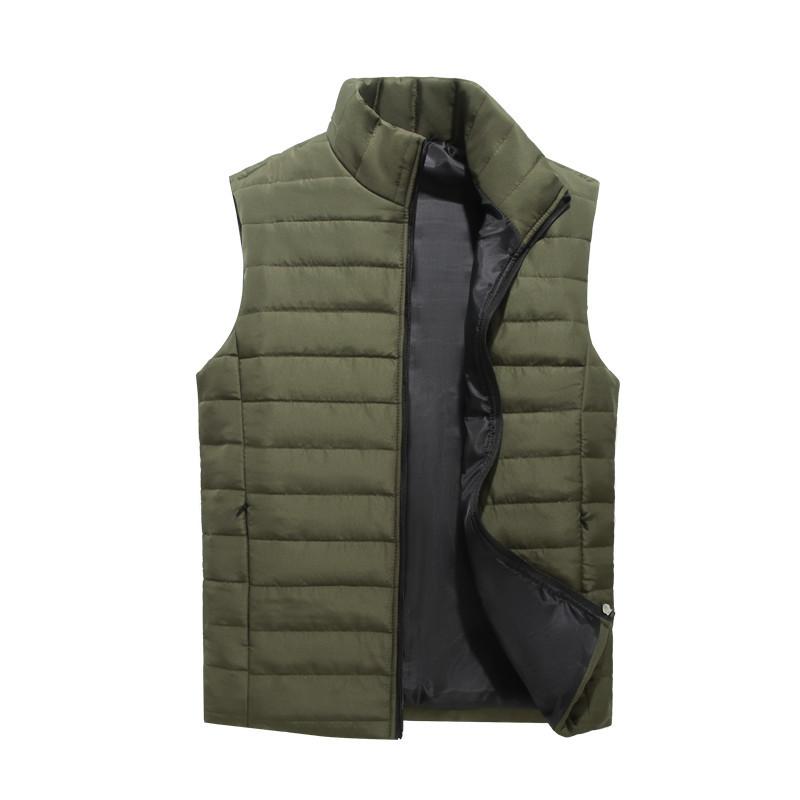 Men' Sleeveless Vest Jackets Winter Fashion Male Cotton-Padded Vest Coats Men Stand Collar Warm Waistcoats Clothing