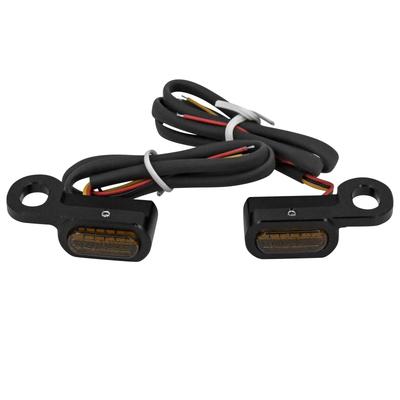 HDBUBALUS Indicadores LED de Señal de Giro para Motocicleta 12V para Harley Touring FLHR Softail (Negro)