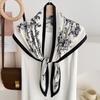 New Flower Print Triangular Silk Scarf Women's Spring Summer Versatile Sunscreen Thin Shawl High-end Decorative Headscarf