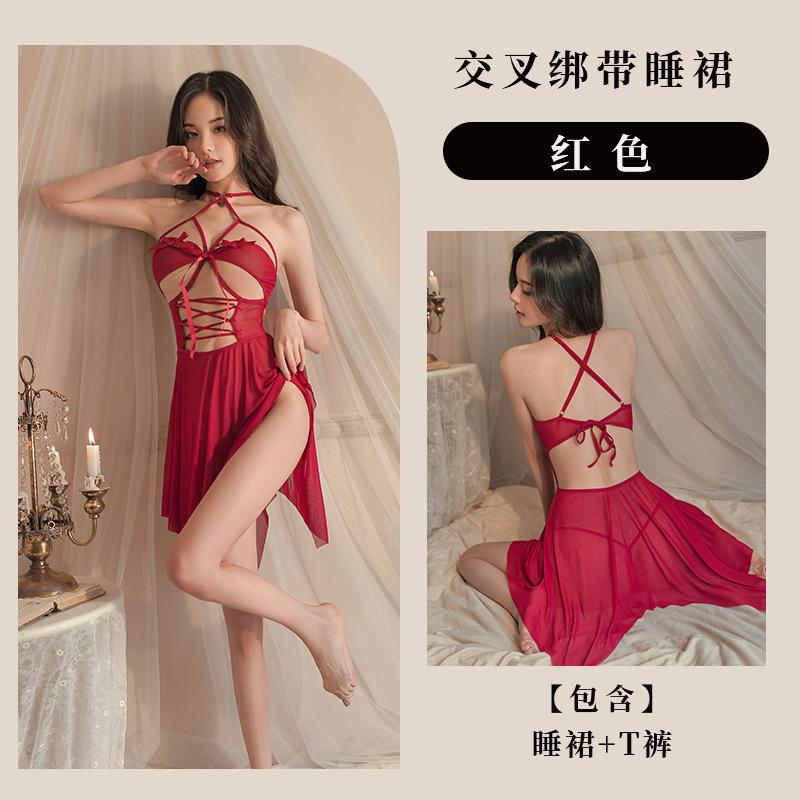 Sexy underwear sexy female temptation perspective pure desire neck skirt passion