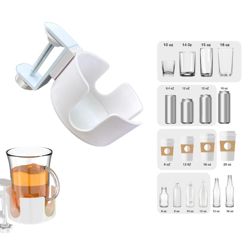 Praktyczny uchwyt na kubek montowany do biurka, modny, oszczędzający miejsce klips na napoje do stanowisk pracy, regulowany, solidny uchwyt biurkowy