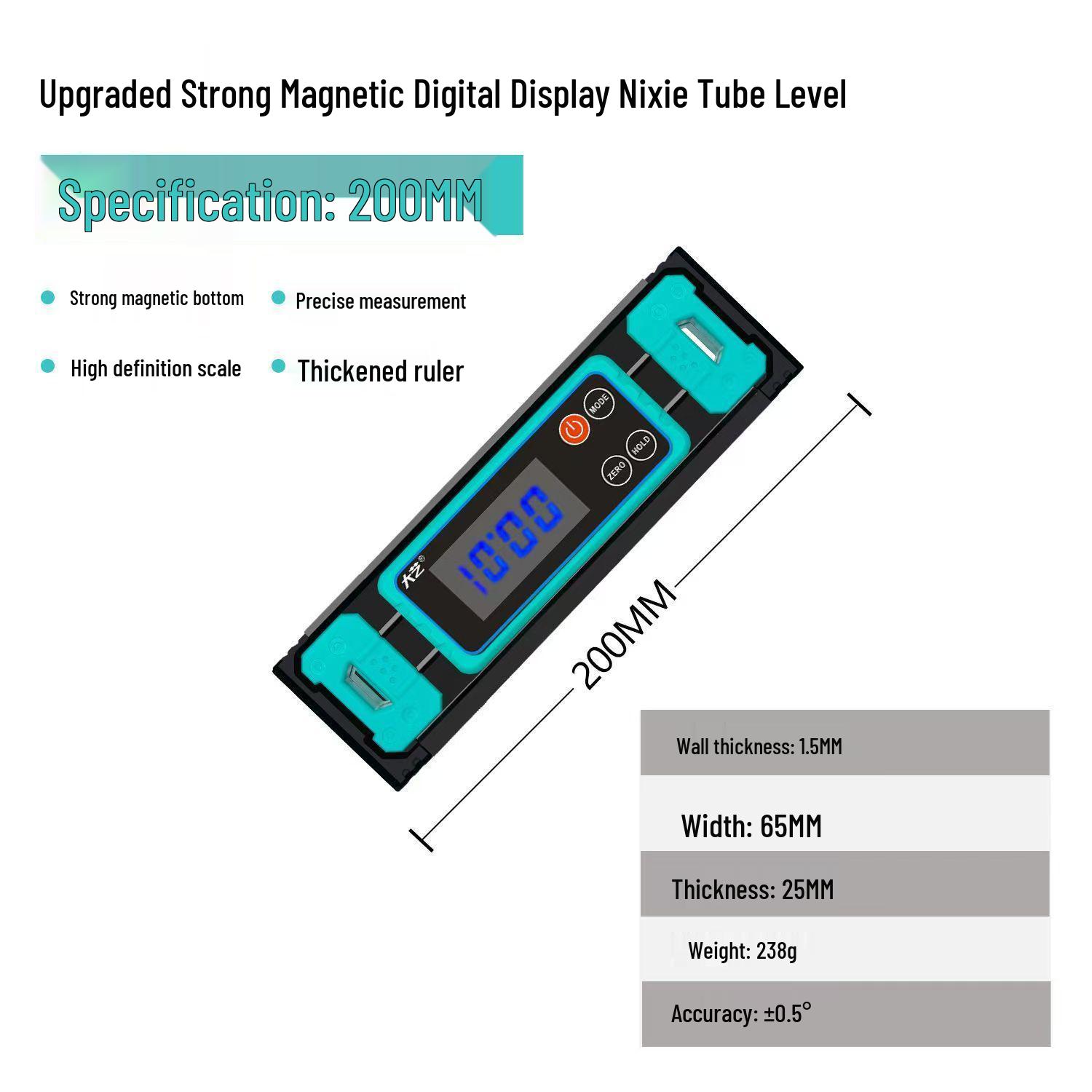 Dayi High Precision Digital Spirit Level with Magnetic Base