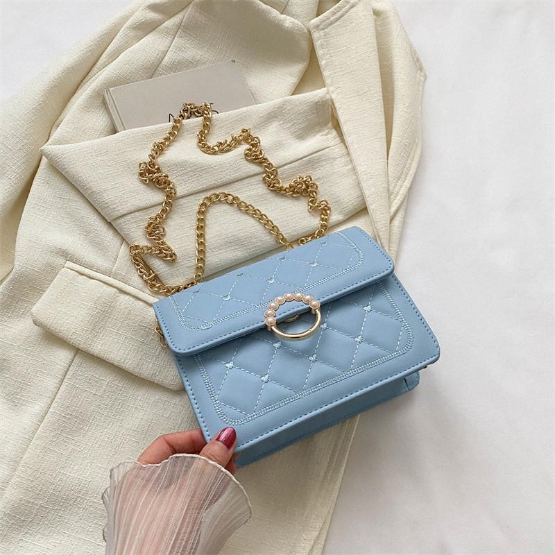 

Trendy Chain Strap Handbag For Women Chic Summer Crossbody Bag In Black White Or Blue
