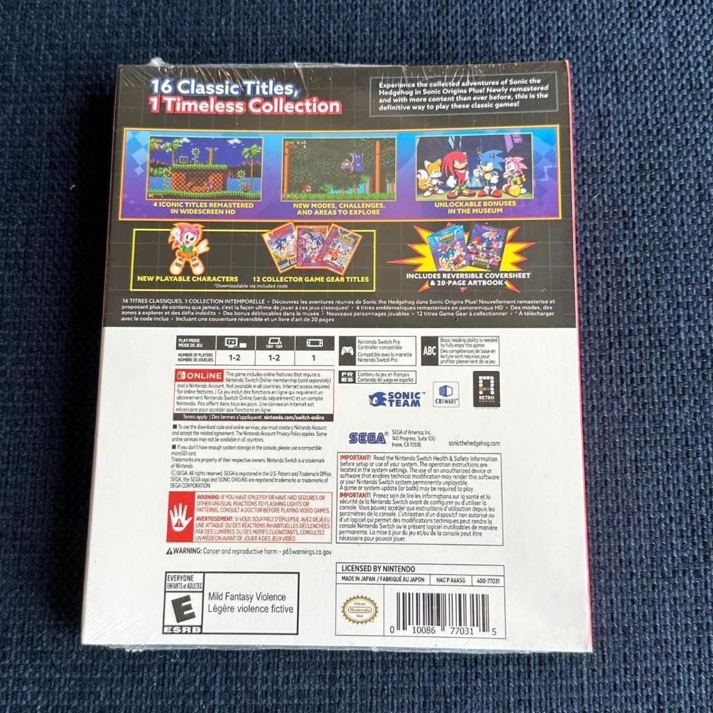 [USED] Sonic Origins Plus+ Limited Edition Switch Official Overseas Product