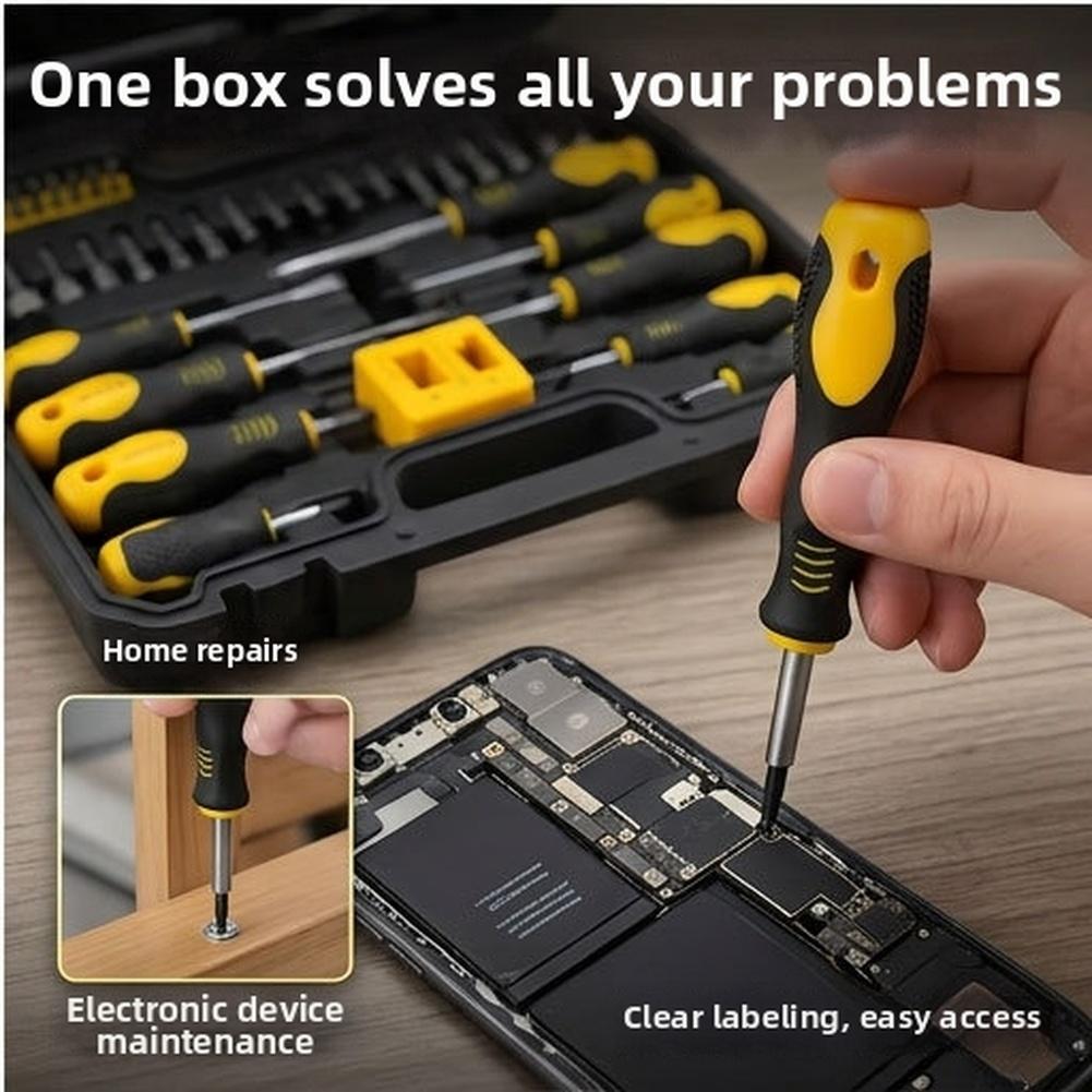 86 Piece Magnetic Screwdriver Set Alloy Steel Bits Ergonomic Handle For Home Repair Multifunctional Tool Kit China Mainland