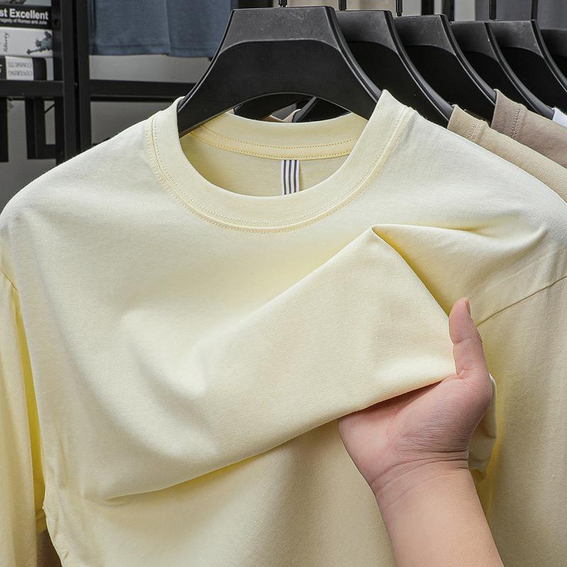 Spring and Autumn New Men's T-Shirt Long Sleeve Crew Neck Casual Bottom Shirt Men's Clothes