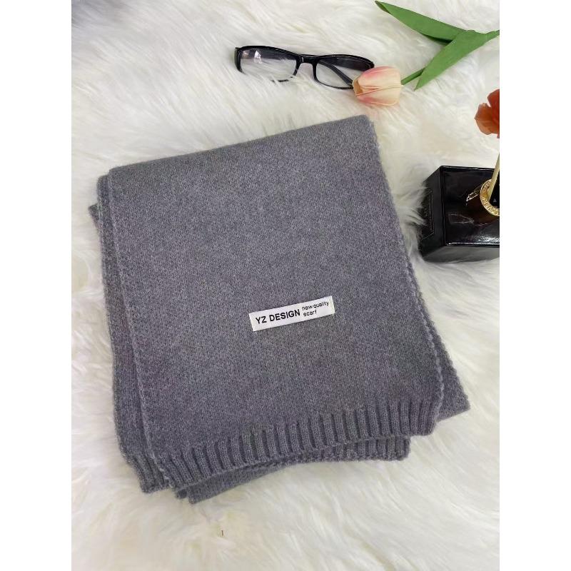 New Korean Style Soft and Skin Friendly Solid Color Versatile Knitted Scarf for Women Winter Warm and Comfortable Scarf Whitening Student Couple