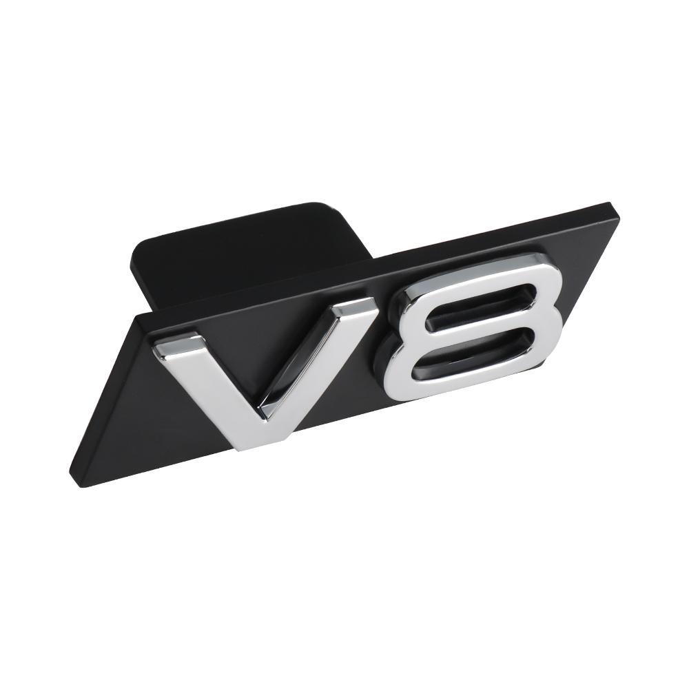 3D S3 S4 S5 S6 S7 S8 Logo ABS Car Front Grille Badge Sticekr Decoration For Audi SQ3 SQ5 SQ7 SQ8 W12 V6 RS3 RS4 RS5 RS6 RS7 RS8